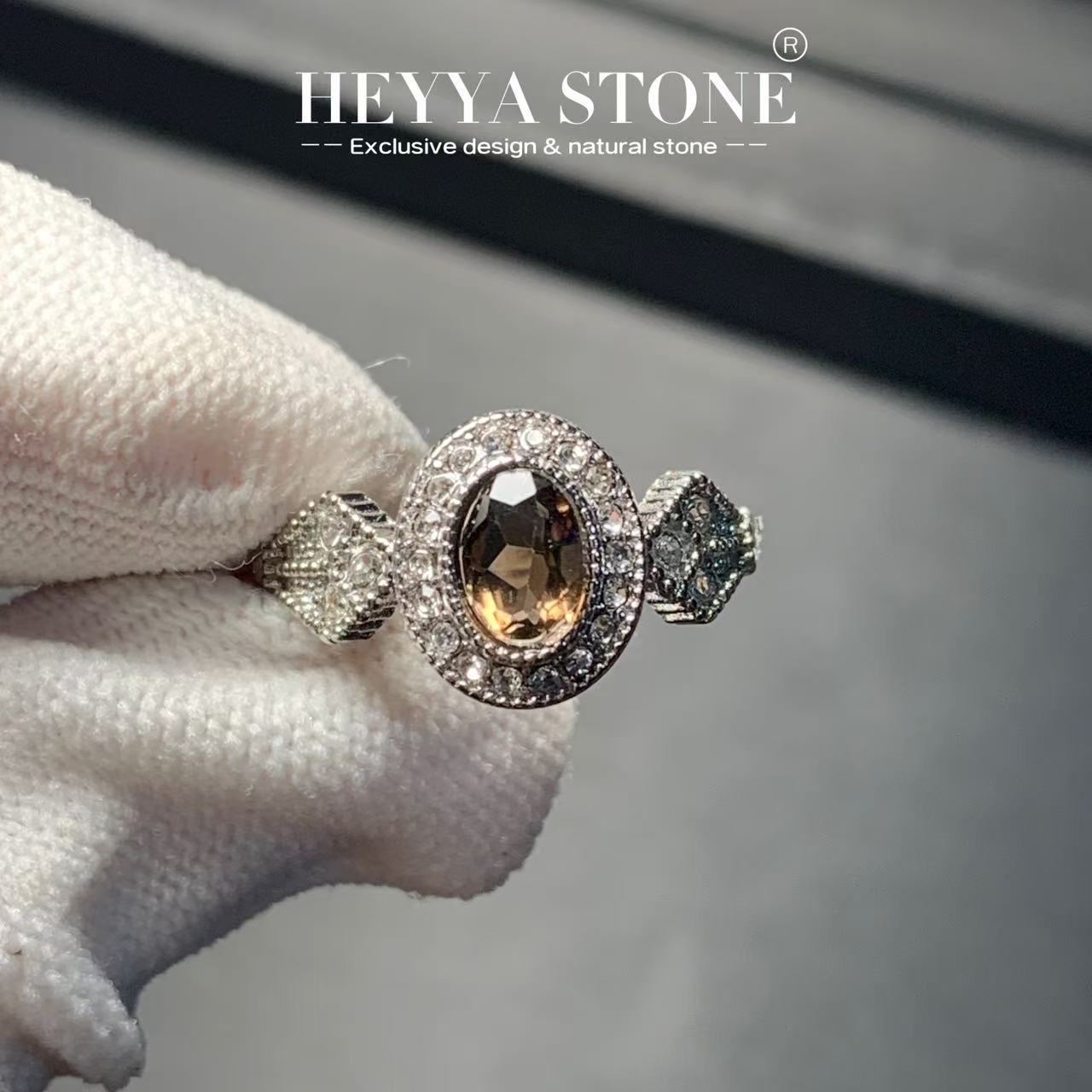 Body Jewelry Wholesale - Кольцо из натурального дымчатого кварца мм,