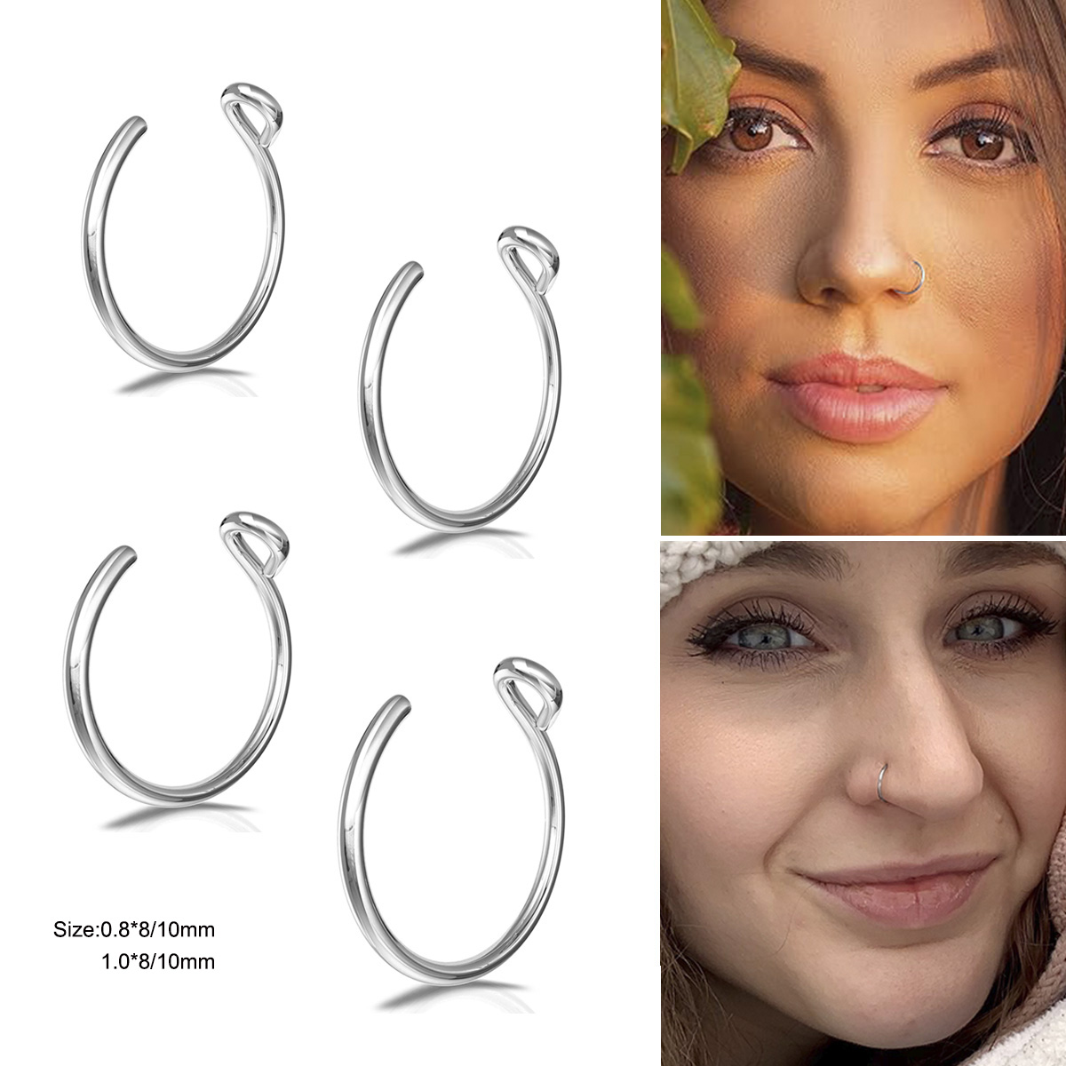 Body Jewelry Metal Types - 2 шт. кольца для носа из
