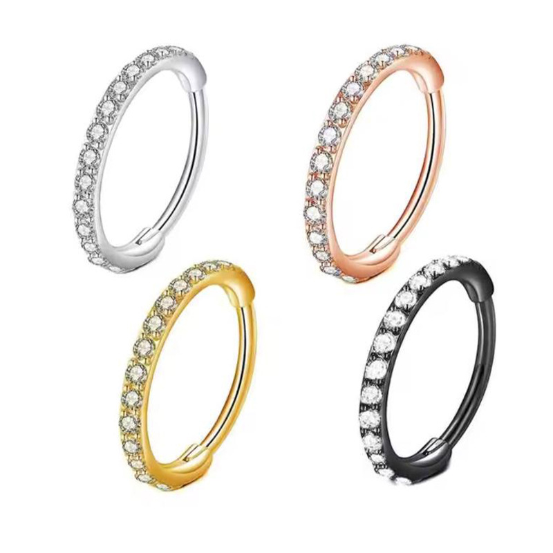 Body Jewelry Cartilage Earrings - Кольцо для носа 16G с прозрачными