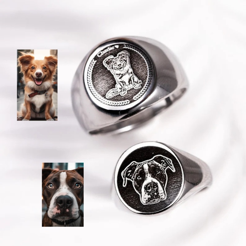 Body Jewelry Wholesale - Мужское кольцо-печатка с гравировкой фото на