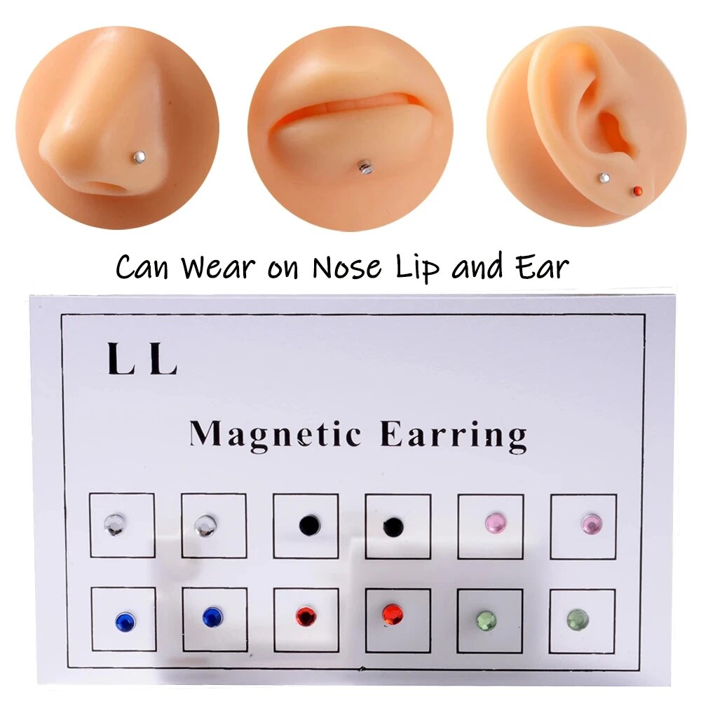 Body Jewelry Cartilage Earrings - 12 шт./карта поддельный дерьмо без пирсинга