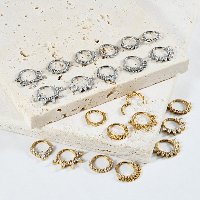 Body Jewelry Cartilage Earrings - 31BB Кристалл Кольцо Хряща Носа Уха