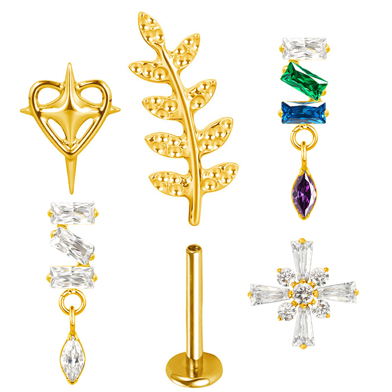 Body Jewelry Factory - ASTM F136 Титановые серьги-гвоздики в форме