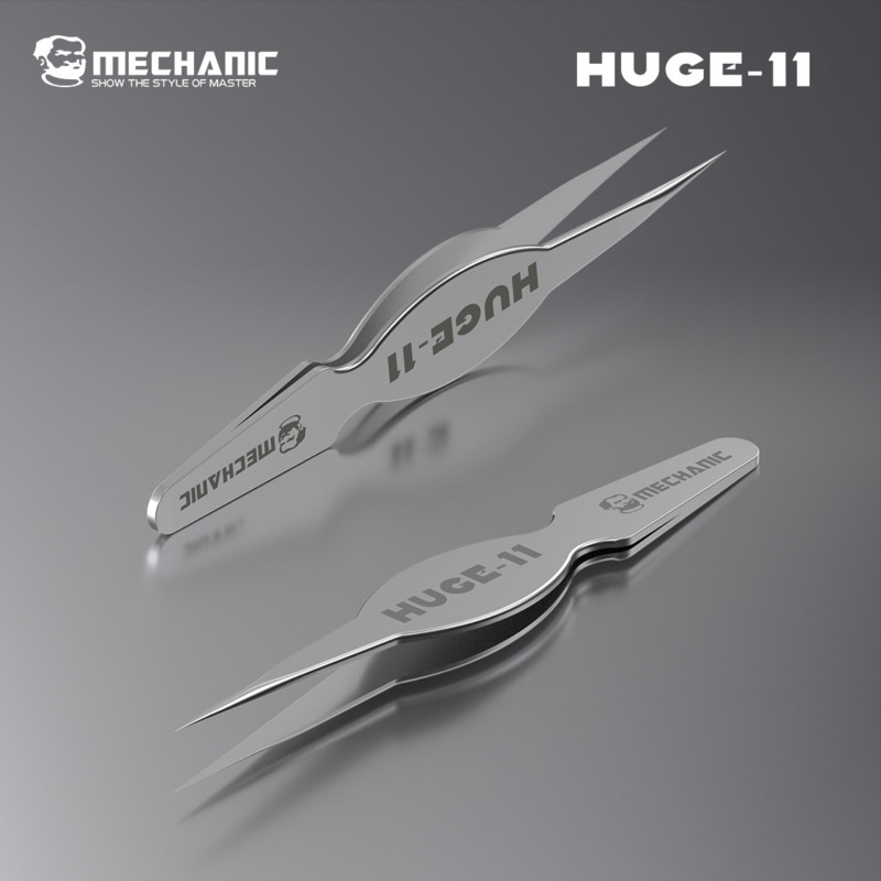 Body Jewelry Repair - Механические пинцеты HUGE-11, немагнитные, с широким