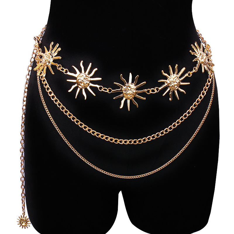 Body Jewelry For Women - Массивные многослойные металлические поясные ремни в