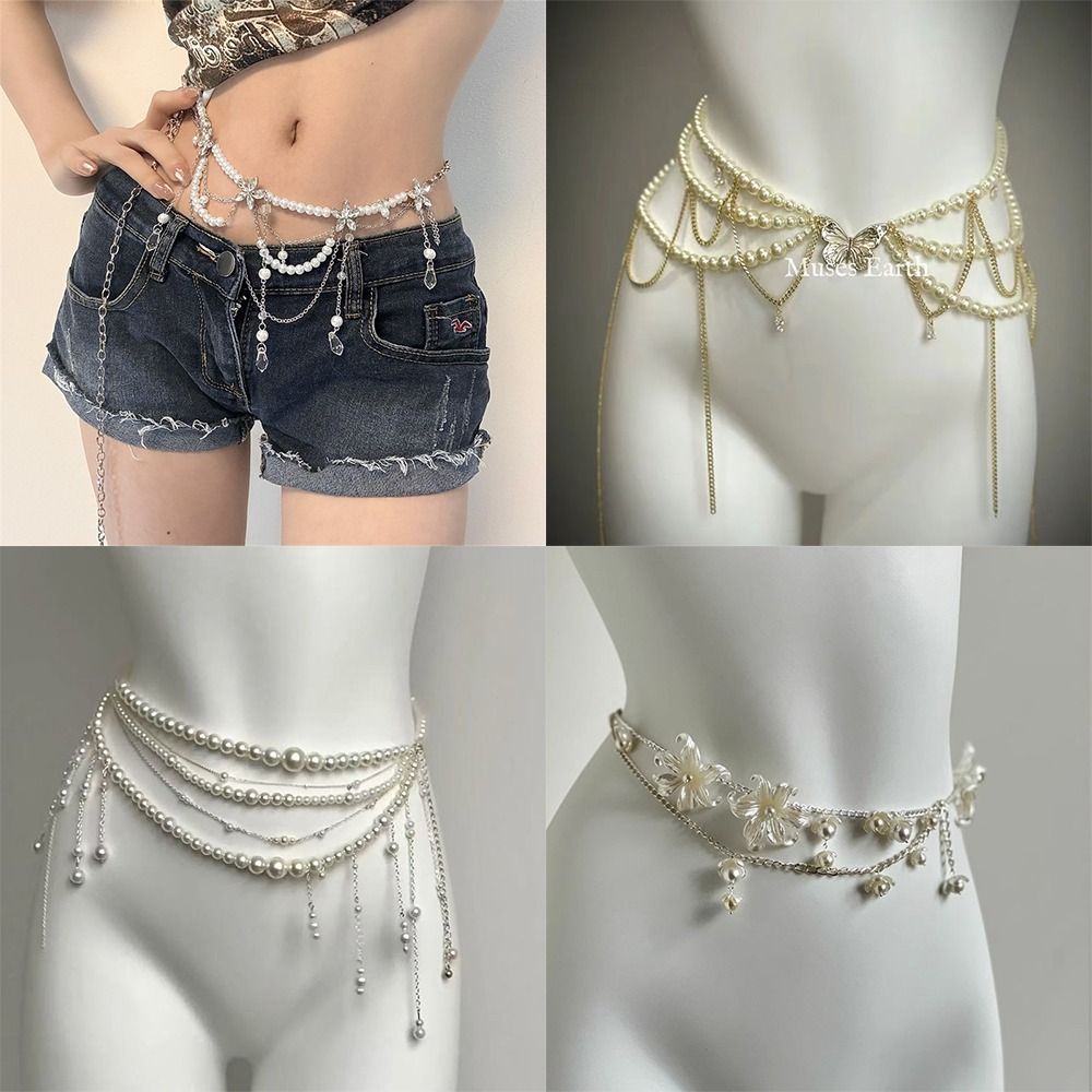 Body Jewelry For Women - Модные элегантные жемчужные поясные цепочки, аксессуар