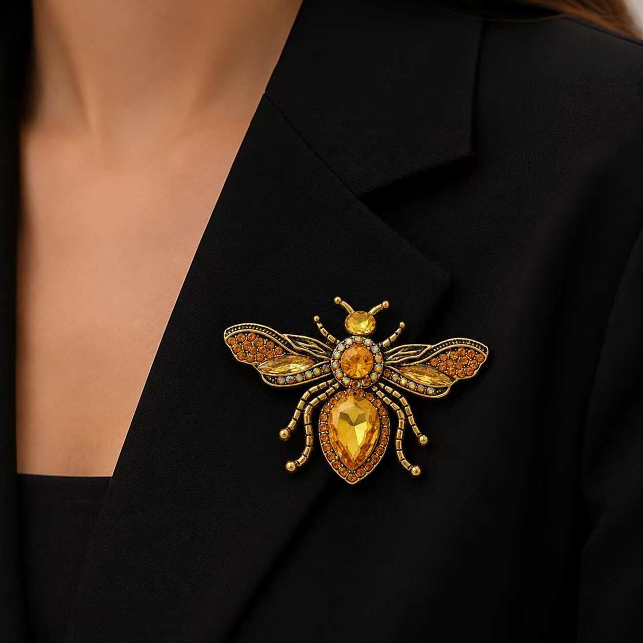Body Jewelry Websites - Ретро-брошь в виде пчелы из золота,