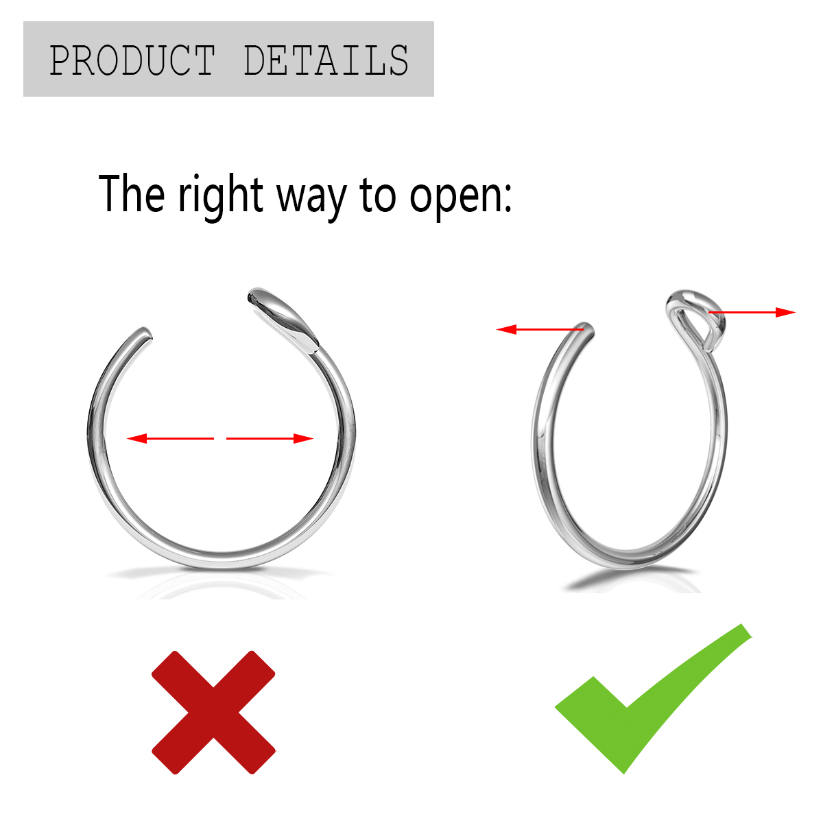 2 шт. кольца для носа из нержа – обзор и цена Body Jewelry Metal Types