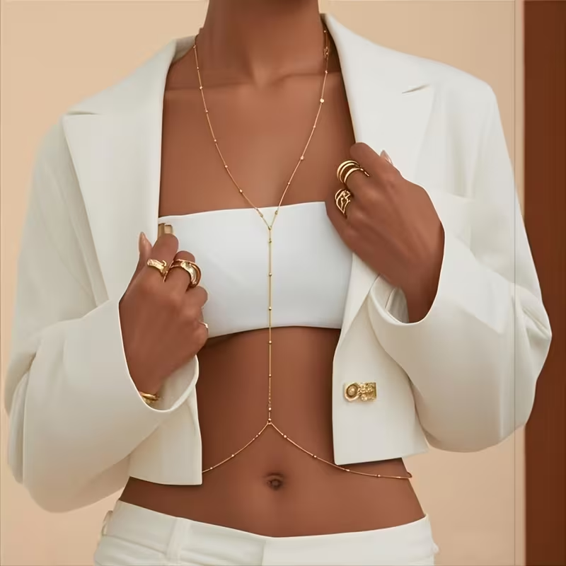 Модная простая цепочка с бусин – обзор и цена Body Jewelry For Women