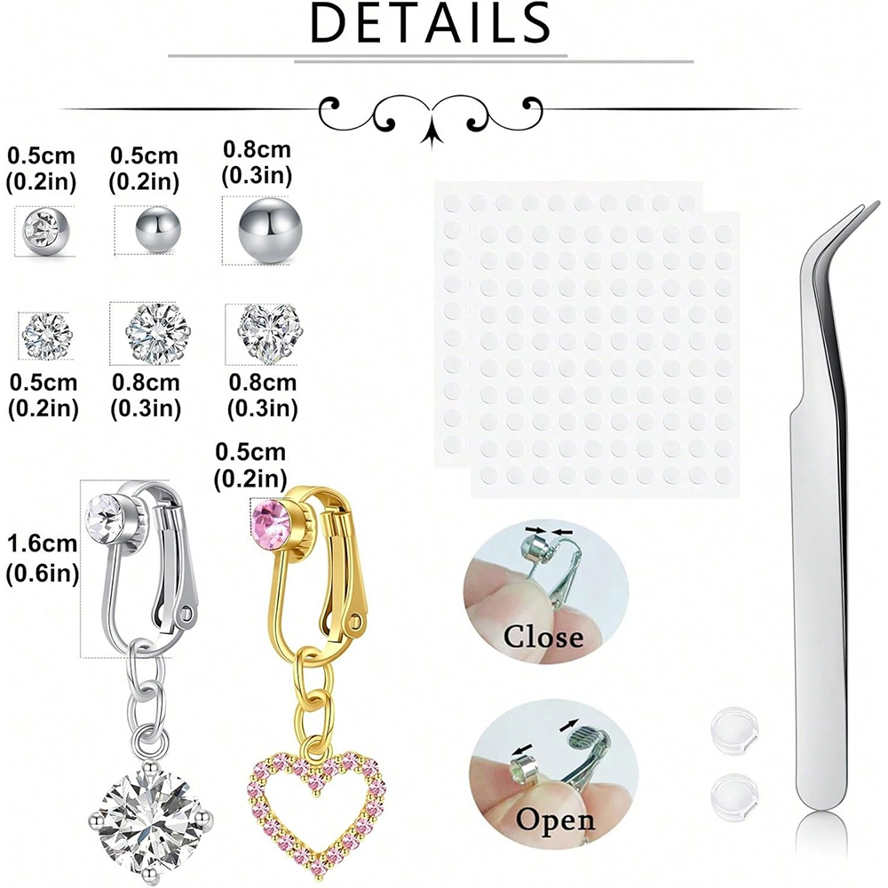 Золотистые клипсы-бабочки для  – обзор и цена Body Jewelry Piercing