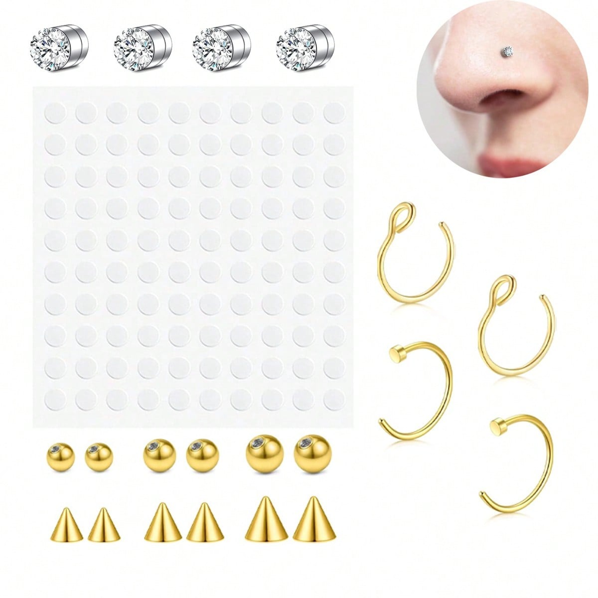 Имитация пирсинга носа и септу – обзор и цена Body Jewelry Piercing
